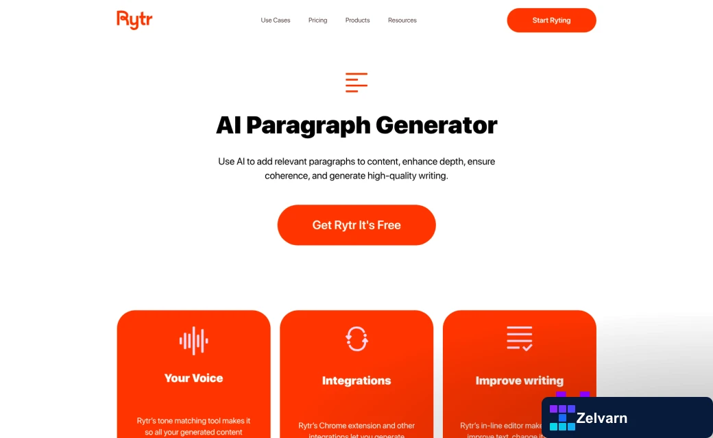 Screenshot of https://rytr.me/use-cases/paragraph-content