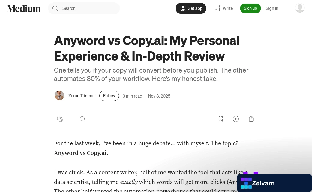 Anyword compared to rival AI writing tools