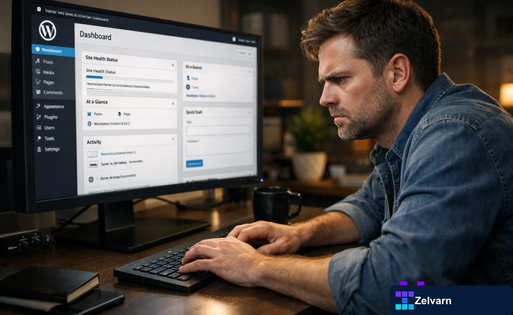 Frustrated person troubleshooting WordPress bulk update errors