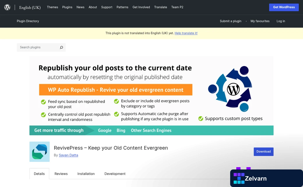 Dashboard showing content scheduling and republishing tools