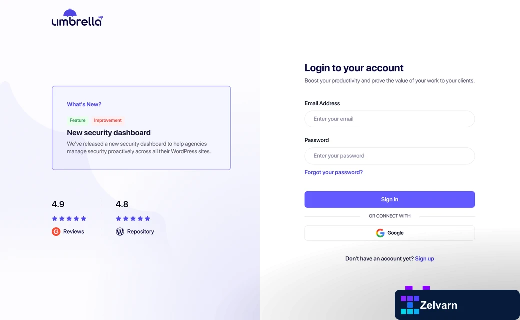 Agency client dashboard comparison interface screenshot