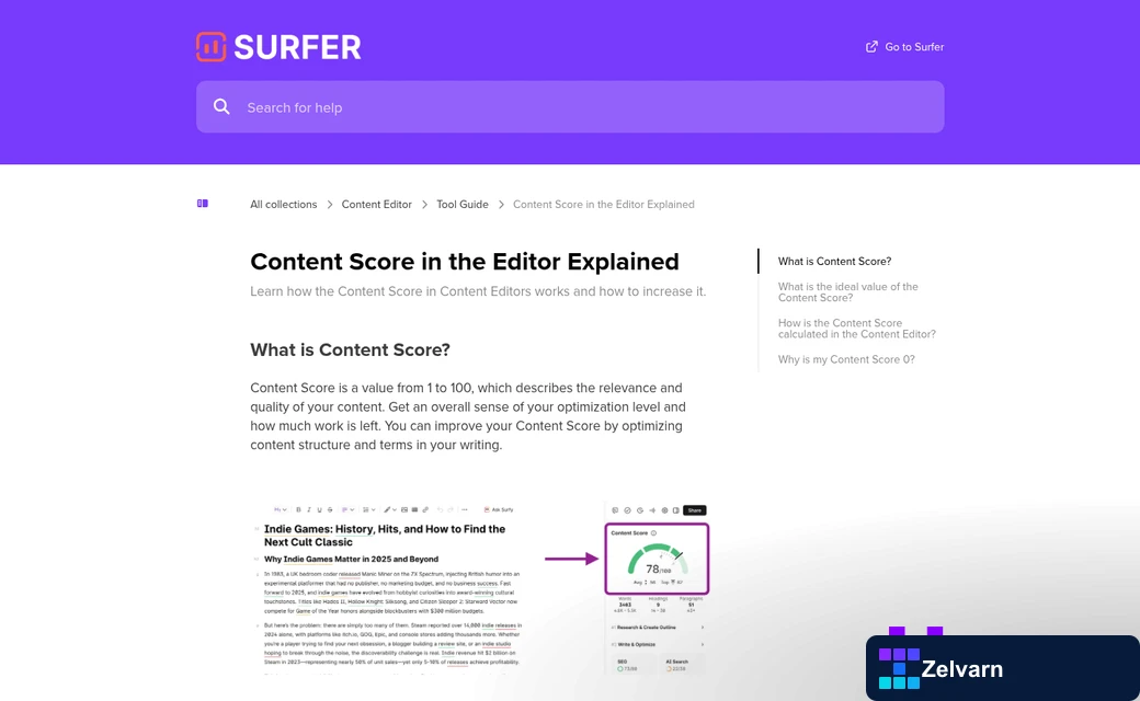 NeuronWriter content score optimization dashboard interface