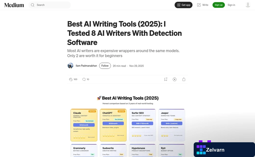 Side-by-side AI writing output comparison