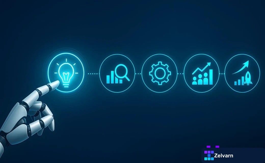 Businessman scaling digital content production efficiently