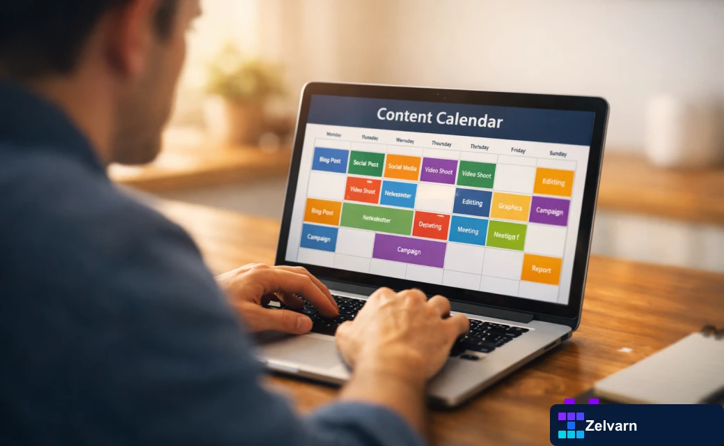 AI content calendar gap analysis chart